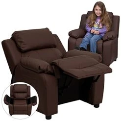 Flash Furniture Charlie Deluxe Padded Contemporary Brown LeatherSoft Kids Recliner With Storage Arms 9 Flash Furniture Charlie Deluxe Padded Contemporary Brown LeatherSoft Kids Recliner With Storage Arms -Amazon Store 41BqAWfEJHS