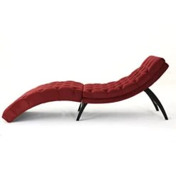 Christopher Knight Home Garret Tufted Velvet Chaise Lounge, Garnet / Dark Brown 77.6D X 24.8W X 28H In -Amazon Store 41BtE4clnFL