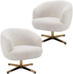 DUOMAY Modern Accent Chair With Ottoman, Sherpa Upholstered Barrel Chair With Footrest, Comfy Lounge Chair Single Sofa Armchair Club Chair For Living Room Bedroom Office, White 31 DUOMAY Modern Accent Chair With Ottoman, Sherpa Upholstered Barrel Chair With Footrest, Comfy Lounge Chair Single Sofa Armchair Club Chair For Living Room Bedroom Office, White -Amazon Store 41Bw1eCD5HL. AC