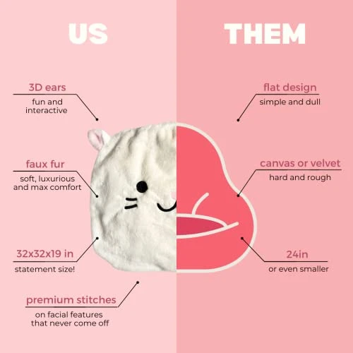 Furry Bean Bag Cover, Faux Fur Bean Bag Chair Cover For Kids, Teens And Adults 32x32x18in (Pinky Cat) 9 Furry Bean Bag Cover, Faux Fur Bean Bag Chair Cover For Kids, Teens And Adults 32x32x18in (Pinky Cat) - Image 7