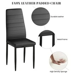 AWQM Marble Dining Table Set For 4, Rectangular Faux Marble Table And 4 PU Leather Chairs, 5 Pieces Kitchen Table Set,Ideal For Living Room, Dining Room,Breakfast Nook, White&Black -Amazon Store 41C5mtuVkjL