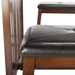 Safavieh Home Collection Ilana 3 Piece Pub Set, Chestnut And Black -Amazon Store 41C9dBNPd2L