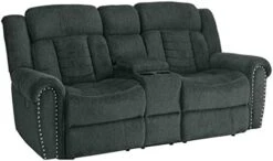 Homelegance Nutmeg Upholstered Double Reclining Loveseat With Console, Charcoal Gray 18 Homelegance Nutmeg Upholstered Double Reclining Loveseat With Console, Charcoal Gray -Amazon Store 41CC3PV9eYL. AC