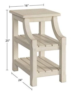 Martin Svensson Home Barn Door Chairside Table With Power, Antique White -Amazon Store 41CJem3tiXL
