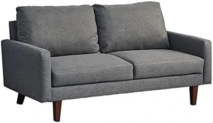 INSTORY Linen Sofa Set Modern Sofa & Loveseat Set 2 Piece Couch Set With Wooden Legs For Living Room, Office, Bedroom - Dark Blue 17 INSTORY Linen Sofa Set Modern Sofa & Loveseat Set 2 Piece Couch Set With Wooden Legs For Living Room, Office, Bedroom - Dark Blue - Image 15