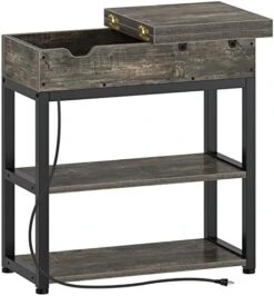 Rolanstar End Table With Charging Station, Narrow Nightstand, Flip Top Side Table With USB Ports And Storage Shelves For Small Spaces, Living Room, Bedroom (Rustic Brown) 21 Rolanstar End Table With Charging Station, Narrow Nightstand, Flip Top Side Table With USB Ports And Storage Shelves For Small Spaces, Living Room, Bedroom (Rustic Brown) -Amazon Store 41CXG31wtnL. AC