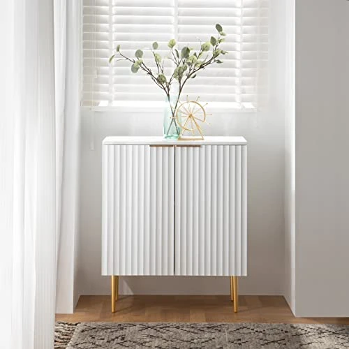 SICOTAS Buffet Cabinet Sideboard With Storage Kitchen Accent Cabinet With Doors And Adjustable Shelf, Modern Credenza Buffet Table Console Coffee Bar Cabinet For Entryway Living Dining Room, White 7 SICOTAS Buffet Cabinet Sideboard With Storage Kitchen Accent Cabinet With Doors And Adjustable Shelf, Modern Credenza Buffet Table Console Coffee Bar Cabinet For Entryway Living Dining Room, White - Image 5