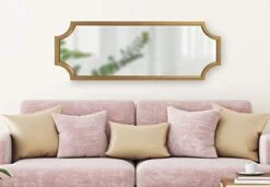 Kate And Laurel Hogan Wood Framed Full-Length Wall Mirror With Scallop Corners, 18x48 Inches, Gold -Amazon Store 41CjL7NhZeL