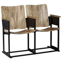 Matalde 2-Seater Bench Solid Mango Wood And Steel-112