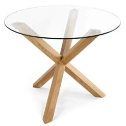 POLY & BARK Kennedy 37.4" Round Dining Table, Natural -Amazon Store 41Coeg9z2yL