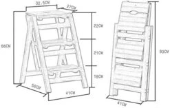 Portable Step Stoo - Folding 3 Wood For Adult Folding Ladder 3 Tier Ladder-Shaped Plant Stand Display Rack Shelf Multi-Function Chair -Amazon Store 41Cor0OqE6L