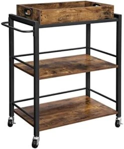 VASAGLE Industrial Bar Cart For The Home, Serving Cart With Wheels And Handle, 3-Tier Beverage Cart With Removable Tray And Storage Shelves For Living Room Kitchen, Rustic Brown And Black ULRC72X 17 VASAGLE Industrial Bar Cart For The Home, Serving Cart With Wheels And Handle, 3-Tier Beverage Cart With Removable Tray And Storage Shelves For Living Room Kitchen, Rustic Brown And Black ULRC72X -Amazon Store 41CvIIlBHSL. AC