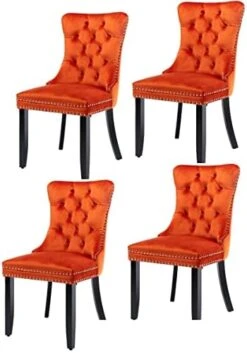 Set Of 2 Dining Chairs Modern For Dining Room Kitchen Accent Side Chair Velvet Button Tufted Padded Cushion Seat And Back (Sapphire Blue) -Amazon Store 41D 8Cfy0FL. AC