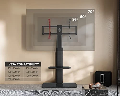 FITUEYES Floor TV Stand Tall Corner TV Stands For Most TVs Up To 70 Inch Swivel TV Mount Stand With Height Adjustable Shelf Upgrade Sturdy Wood Base 5 FITUEYES Floor TV Stand Tall Corner TV Stands For Most TVs Up To 70 Inch Swivel TV Mount Stand With Height Adjustable Shelf Upgrade Sturdy Wood Base - Image 3
