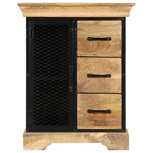 BDBHAVB Hutch For Kitchen Storage, Storage Cabinet, Sideboard, Strong And Sturdy Suitable For Dining Room, Bedroom, Office 23.6"x11.8"x29.5" Solid Mango Wood 4 BDBHAVB Hutch For Kitchen Storage, Storage Cabinet, Sideboard, Strong And Sturdy Suitable For Dining Room, Bedroom, Office 23.6"x11.8"x29.5" Solid Mango Wood - Image 2