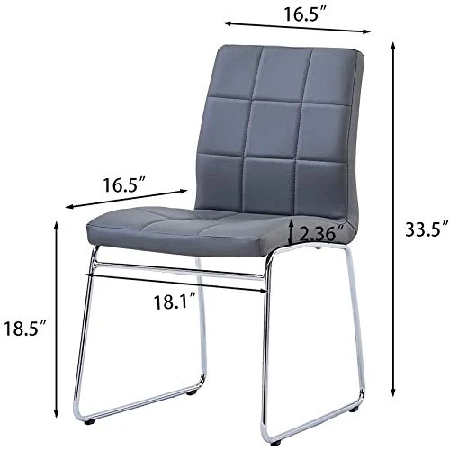 STYLIFING Modern Dining Table Chairs Set For 4 Kitchen Table And Chairs Set For Small Space Round Clear Tempered Glass Top Dining Room Table + 4 Grey Faux Leather Chairs Dining Room Set Of 5 Pieces 5 STYLIFING Modern Dining Table Chairs Set For 4 Kitchen Table And Chairs Set For Small Space Round Clear Tempered Glass Top Dining Room Table + 4 Grey Faux Leather Chairs Dining Room Set Of 5 Pieces - Image 3