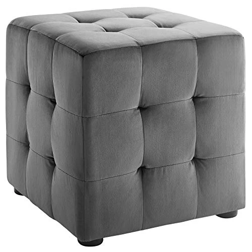 Modway EEI-3577-GRY Contour Tufted Button Cube Performance Velvet Ottoman, Gray 15.5"L X 15.5"H 3 Modway EEI-3577-GRY Contour Tufted Button Cube Performance Velvet Ottoman, Gray 15.5"L X 15.5"H