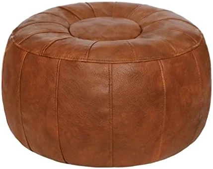 Thgonwid Unstuffed Moroccan Ottoman Pouf Cover, Ottoman Footstool Storage Solution, Bean Bag Chair, Foot Rest, Brown 10 Thgonwid Unstuffed Moroccan Ottoman Pouf Cover, Ottoman Footstool Storage Solution, Bean Bag Chair, Foot Rest, Brown - Image 8