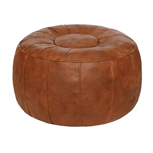 Thgonwid Unstuffed Moroccan Ottoman Pouf Cover, Ottoman Footstool Storage Solution, Bean Bag Chair, Foot Rest, Brown 3 Thgonwid Unstuffed Moroccan Ottoman Pouf Cover, Ottoman Footstool Storage Solution, Bean Bag Chair, Foot Rest, Brown