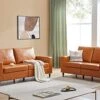 Harper & Bright Designs 2-Piece PU Leather Living Room Sofa Set, Modern Style Upholstered Sofa And Loveseat Sets With 3 Seat Sofa Couch And Loveseat Sofa For Home Or Office (2+3 Seat, Brown) -Amazon Store 41DKfwjcyLL