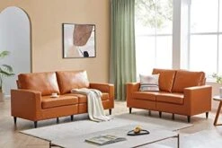 Harper & Bright Designs 2-Piece PU Leather Living Room Sofa Set, Modern Style Upholstered Sofa And Loveseat Sets With 3 Seat Sofa Couch And Loveseat Sofa For Home Or Office (2+3 Seat, Brown) -Amazon Store 41DKfwjcyLL. AC