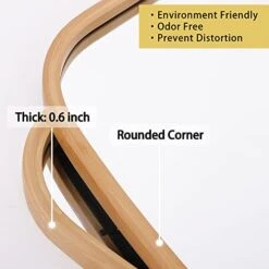 Wall Hanging Mirror, Rectangle Wall-Mounted Bamboo Mirror, Modern Aluminum Mirror With Bamboo Frame & Adjustable Strap, For Living Room Bedroom Bathroom Dining Room Entryway (39” X 18”) -Amazon Store 41DNWEO7TtL