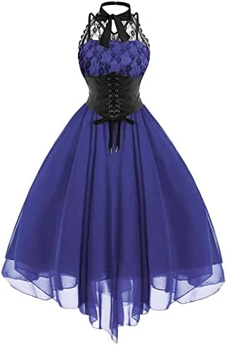 Women’s Gothic Steampunk Dress 2023 Vintage Goth Punk Spaghetti Strap Dress Retro Empire Waist Dress 1950s Dresses 8 Women’s Gothic Steampunk Dress 2023 Vintage Goth Punk Spaghetti Strap Dress Retro Empire Waist Dress 1950s Dresses - Image 6