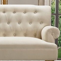 Rosevera Hermosa Para Sala Love Seats Furniture Sofa In A Box Long Couches For Living Room Settee Loveseat, Standard, Velvet Pearl Beige -Amazon Store 41DRzeQbBbL