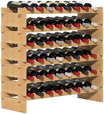 SogesHome Wine Rack Wood Storage Rack Stand, 48 Bottles Holder, 6 Tier Stackable Wine Storage Organizer Free Standing, Natural Color 9 SogesHome Wine Rack Wood Storage Rack Stand, 48 Bottles Holder, 6 Tier Stackable Wine Storage Organizer Free Standing, Natural Color - Image 7