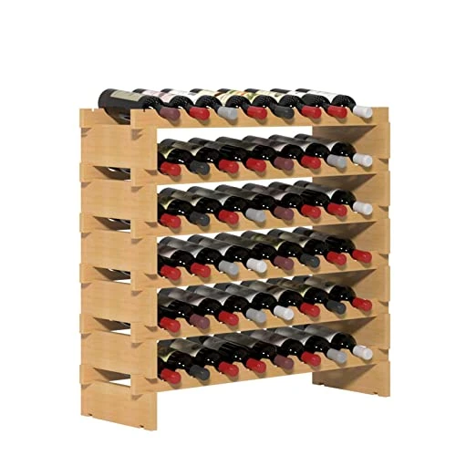 SogesHome Wine Rack Wood Storage Rack Stand, 48 Bottles Holder, 6 Tier Stackable Wine Storage Organizer Free Standing, Natural Color 3 SogesHome Wine Rack Wood Storage Rack Stand, 48 Bottles Holder, 6 Tier Stackable Wine Storage Organizer Free Standing, Natural Color