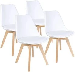 Furmax Mid Century Modern DSW Dining Chair Upholstered Side Chair With Beech Wood Legs And Soft Padded Shell Tulip Chair For Dining Room Living Room Bedroom Kitchen Set Of 4 (White) 18 Furmax Mid Century Modern DSW Dining Chair Upholstered Side Chair With Beech Wood Legs And Soft Padded Shell Tulip Chair For Dining Room Living Room Bedroom Kitchen Set Of 4 (White) -Amazon Store 41DWOCYN6L. AC