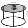SAYGOER Round Coffee Table Glass Coffee Tables For Small Space Simple Modern Center Table For Living Room Home Office, Sofa Side Table With Metal Steel Frame, Easy Assembly, Gray Black -Amazon Store 41DdJWVmkLL