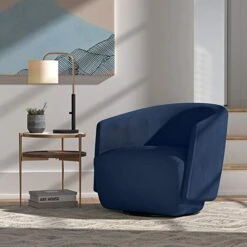 Amazon Brand - Rivet Coen Modern Velvet Upholstered Accent Swivel Chair, 30"W, Ink Blue 13 Amazon Brand - Rivet Coen Modern Velvet Upholstered Accent Swivel Chair, 30"W, Ink Blue -Amazon Store 41DgK86TU4L