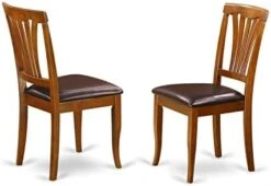 East West Furniture AVC-SBR-LC Avon Dining Chairs - Faux Leather Upholstered Wood Chairs, Set Of 2, Saddle Brown 13 East West Furniture AVC-SBR-LC Avon Dining Chairs - Faux Leather Upholstered Wood Chairs, Set Of 2, Saddle Brown -Amazon Store 41DvtB9FTZL. AC