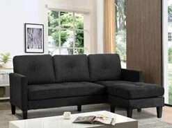 LETATA Convertible Sectional Sofa Couch With Chaise, Gray L Shaped Couch Sofa Set With Reversible Ottoman, Modern Small Sectional Couches For Living Room,Apartment,Small Spaces (Light Grey) -Amazon Store 41DxTL TnaL. AC