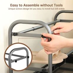 2-Tier Expandable Shoe Rack,Adjustable Shoe Shelf Storage Organizer Heavy Duty Metal Free Standing Shoe Rack For Entryway Closet Doorway (Gray) 14 2-Tier Expandable Shoe Rack,Adjustable Shoe Shelf Storage Organizer Heavy Duty Metal Free Standing Shoe Rack For Entryway Closet Doorway (Gray) -Amazon Store 41DxlKoj8PL