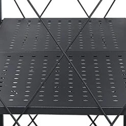 Fetcoi 3-Tier Foldable Rolling Trolley Cart,Kitchen Rack Microwave Cart Microwave Stand Coffee Cart Utility Carts With Wheels For Kitchen,Open In A Second, No Installation,Black -Amazon Store 41Dz95ke3FS