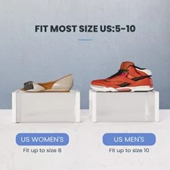 Clear Shoe Boxes Stackable,18 Pack Shoe Case Fit Up To US Size 10,Small/White 14 Clear Shoe Boxes Stackable,18 Pack Shoe Case Fit Up To US Size 10,Small/White -Amazon Store 41E8Kj2Z1uL