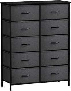 Sorbus Dresser With 10 Faux Wood Drawers - Storage Unit Organizer Chest For Clothes - Bedroom, Hallway, Living Room, Closet, & Dorm Furniture - Steel Frame, Wood Top, & Easy Pull Fabric Bins -Amazon Store 41ESjjkNL7L. AC
