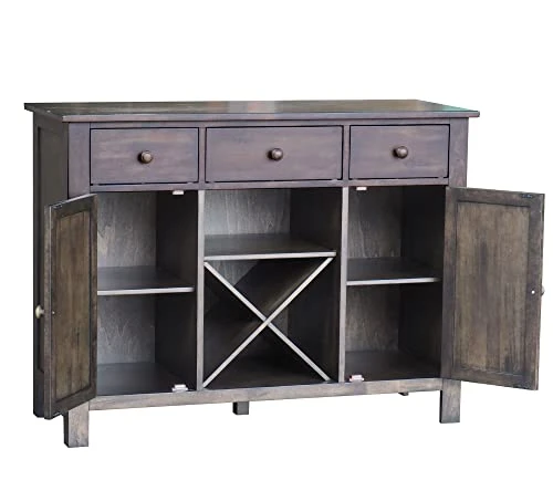 Pilaster Designs Indoor Home Decorative Furniture Itta Brown Wood Buffet Server With Wine Storage 5 Pilaster Designs Indoor Home Decorative Furniture Itta Brown Wood Buffet Server With Wine Storage - Image 3