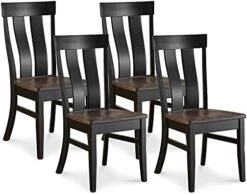 Carol's Inspirations Set Of 2 Kitchen Chairs Featuring Arched Back And Distressing | Rustic Farmhouse Solid Maple Wood Dining Room Chairs With Contoured Seats | Handmade In USA -Amazon Store 41EX16bnUoL. AC