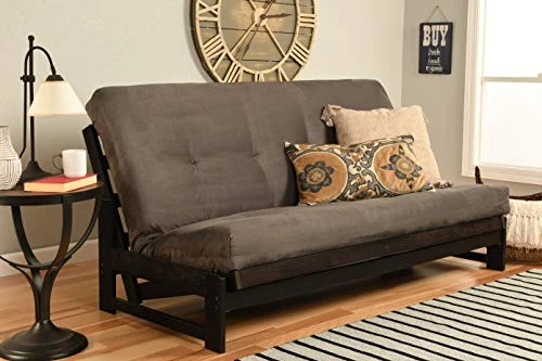 KODIAK FURNITURE Aspen Futon Set With Reclaim Mocha Finish, Suede Gray 3 KODIAK FURNITURE Aspen Futon Set With Reclaim Mocha Finish, Suede Gray