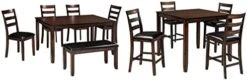Signature Design By Ashley Coviar 6 Piece Dining Set, Includes Table, 4 Chairs & Bench, Dark Brown -Amazon Store 41ExaqlgdFL. AC