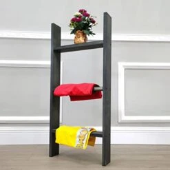 FixtureDisplays® 3-Foot Rustic Farmhouse Blanket Ladder, Wall-Leaning Decorative Wood Ladder, Ladder-Style Pine Wood Blanket Rack Easy Assembly Required 16" Wide 18816-3FT-2D -Amazon Store 41FLY5itraL 1