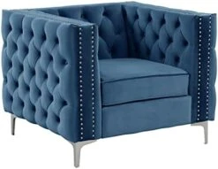 Morden Fort Living Room Furniture Modern 2 Pieces Of Chair And Loveseat Couch Set With Dutch Velvet, Iron Legs - Beige -Amazon Store 41FLk7JhWL. AC 1