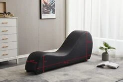 Kingway Yoga, Stretching, Relaxation Modern Faux Leather Living Room Curved Chaise Lounge, Regular, Black -Amazon Store 41FMNx8kqmL