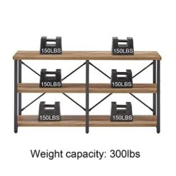 BON AUGURE Rustic Console Table With Shelves Behind Sofa, Industrial 3 Tier Entry Table For Hallway, Farmhouse Entryway Table For Living Room (55 Inch, Vintage Oak) 13 BON AUGURE Rustic Console Table With Shelves Behind Sofa, Industrial 3 Tier Entry Table For Hallway, Farmhouse Entryway Table For Living Room (55 Inch, Vintage Oak) -Amazon Store 41FOnGgV3IL