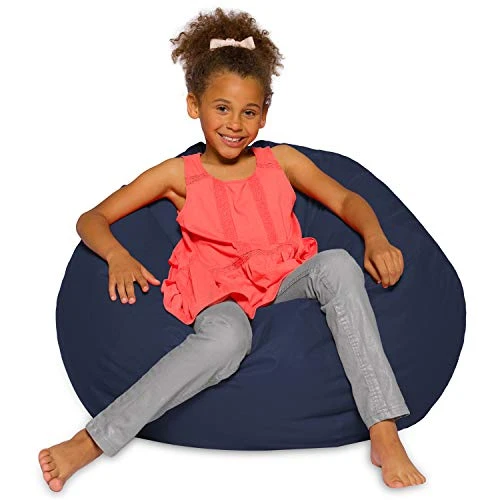 Posh Creations Bean Bag Chair For Kids, Teens, And Adults Includes Removable And Machine Washable Cover, Solid Navy Blue, 38in - Large 3 Posh Creations Bean Bag Chair For Kids, Teens, And Adults Includes Removable And Machine Washable Cover, Solid Navy Blue, 38in - Large