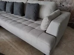 Stendmar 3pc Contemporary Grey Microfiber Fabric Sectional Sofa Chaise Ottoman S168LG -Amazon Store 41FTfftQ1sL