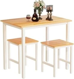 AWQM 5 Pieces Dining Table Set, Kitchen Table Set With Faux Marble Top Table And 4 Faux Leather Upholstered Chairs For Kitchen, Breakfast Nook, Dining Room, White+Beige -Amazon Store 41FaYZWQa2L. AC